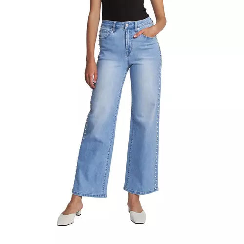 Pearl Lined High Rise Jean - Medium Wash