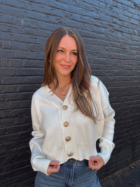 V-Neck Cardigan - Ivory