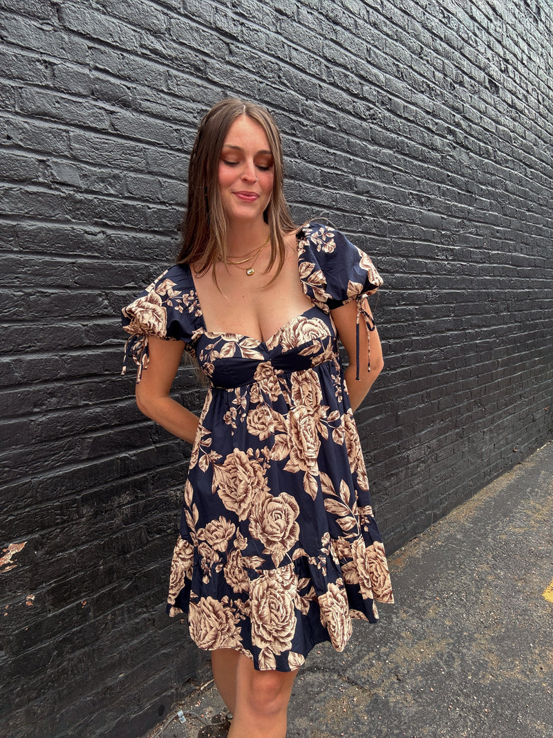 Kyla Babydoll Dress - Midnight Floral
