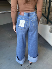 HIDDEN Nori Super Wide Leg With Cuffed Hem