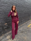 Lucy Paris Diana Wide Leg Pant - Burgundy
