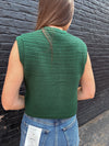 Selena Button Knit Top - Dark Green