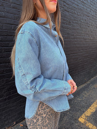 Ruched Denim Shirt
