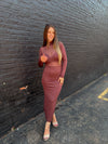 Plum Mock Neck Dress