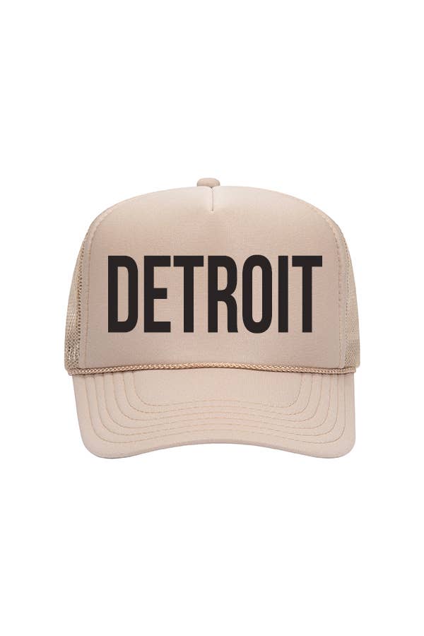 Khaki Detroit Trucker Hat