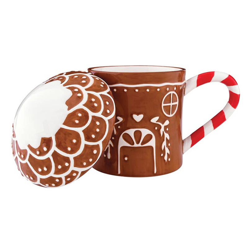 Ceramic Mug - Gingerbread House: Ceramic / 16 oz, 6.5" h