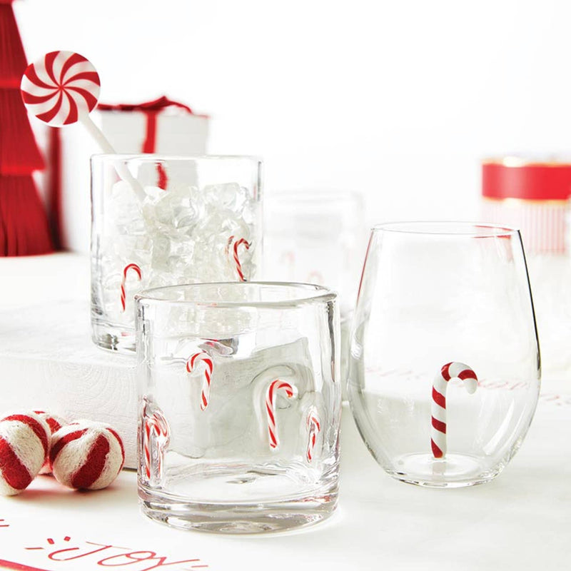 Figurine Wine Glass - Candy Cane: Glass