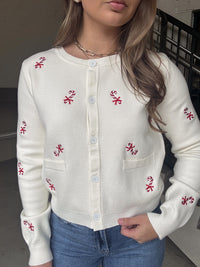 Candy Cane Embroidered Sweater