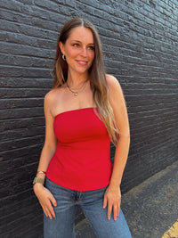 Adela Tube Top - Red