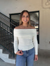 Ribbed OTS Sweater - White