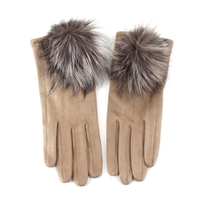 Extra Furry Pom Pom Gloves: Green