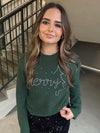 Round Neck Green Merry Sweater