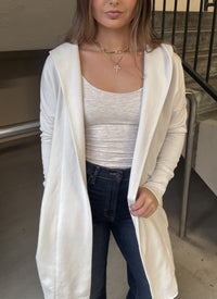 Cream Hoodie Cardigan