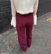 Lucy Paris Diana Wide Leg Pant - Burgundy