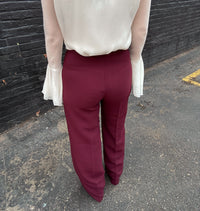 Lucy Paris Diana Wide Leg Pant - Burgundy