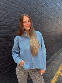 Ruched Denim Shirt