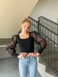 Classic Organza Sleeve Top