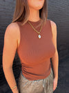 Sadie & Sage Ronan Mock Neck Ruched Knit Top