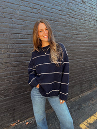 Navy Striped Sweater