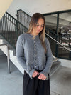Knit Ruffle Cardigan - Heather Grey