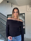 Ribbed OTS Sweater - Black