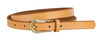 Basic Skinny Equestrian Buckle Leather Belt: BLACK / S