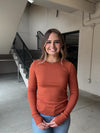 Baby Ribbed LS Top - Rust