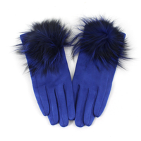 Extra Furry Pom Pom Gloves: Turqouise