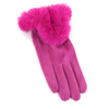 Faux Fur Trim Gloves (Velvet-Like): Wine