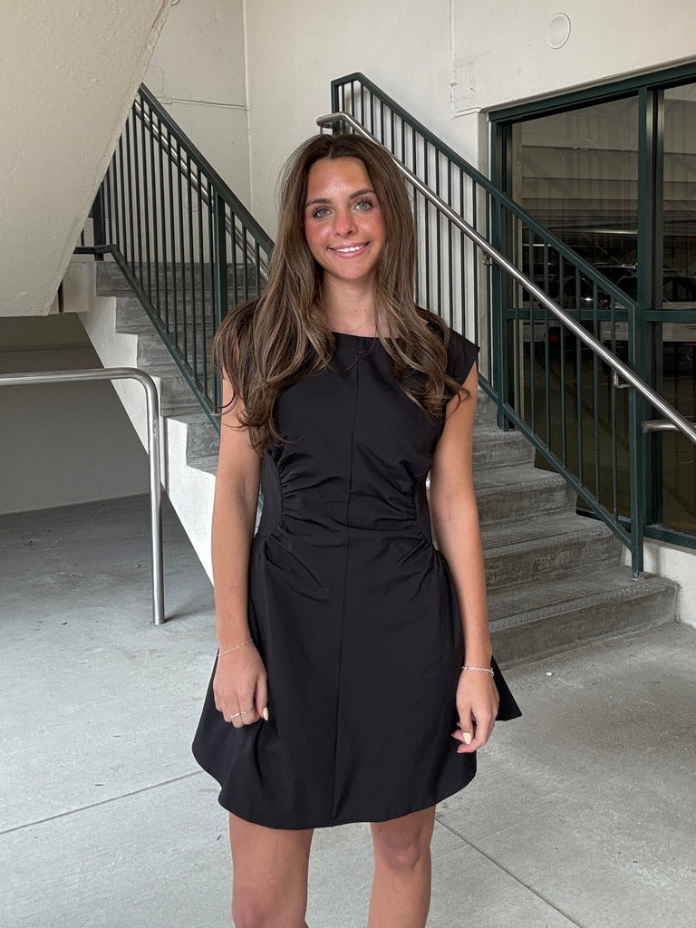 Side Panel Ruched Mini Dress