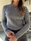Basic Cable Sweater - Gray