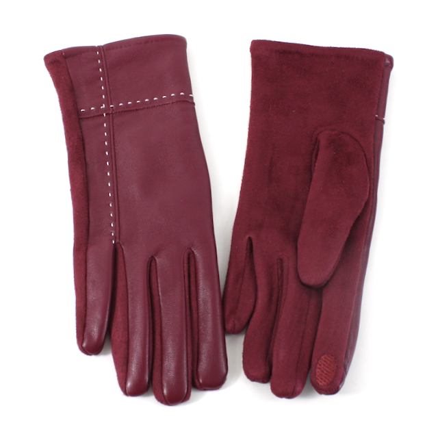Faux Leather Gloves: Black