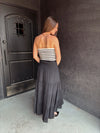 Twist Front Sweater Tube Top - Off White / Black