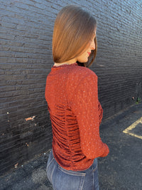 Rhinestone Lace Top - Brick