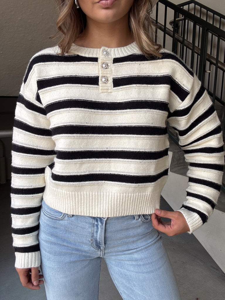 Striped Sequined Sweater