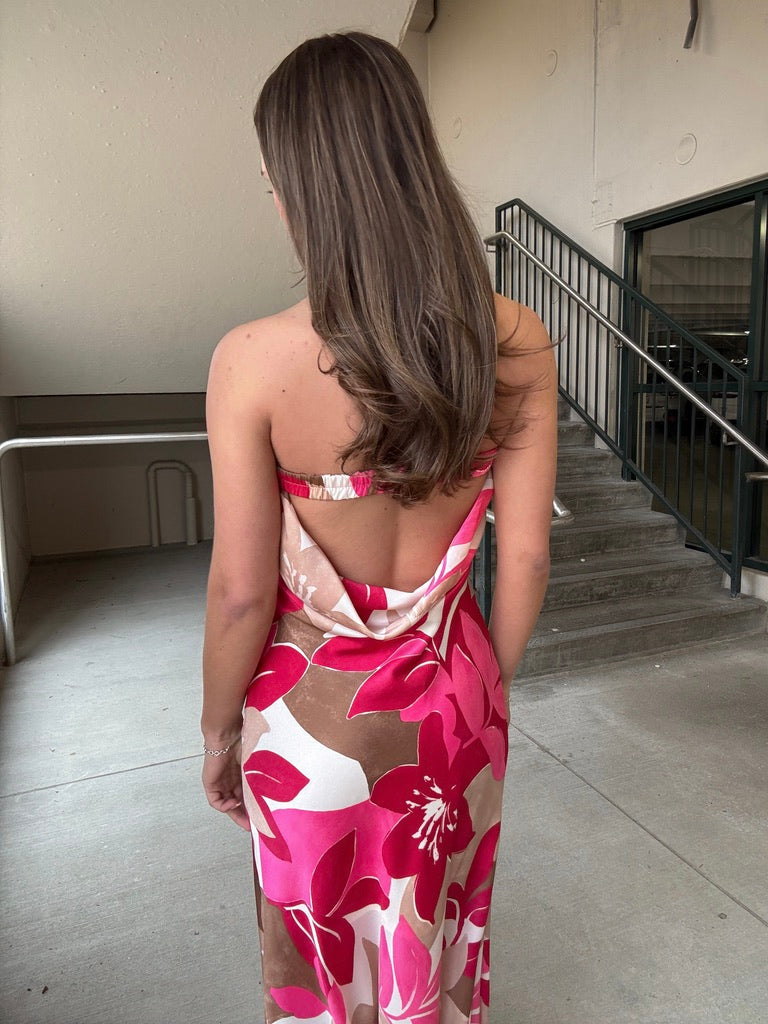pink tube maxi dress Pink Base Stretch Convertible Tube Dress
