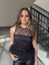 Lucy Paris Miley Feather Trim Top