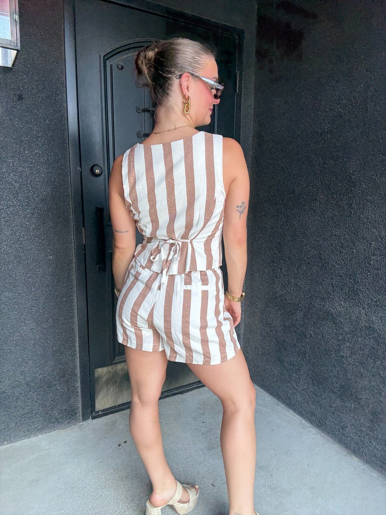 Striped Linen Set
