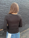 Z Supply Second Skin Scoop Neck Top - Black