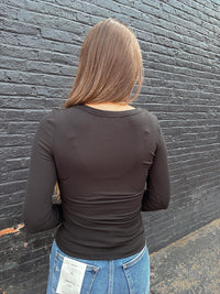 Z Supply Second Skin Scoop Neck Top - Black