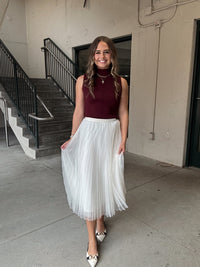 Lucy Paris Sharlene Pleated Tulle Skirt