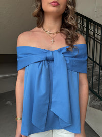 Bardot Bow Top - Blue
