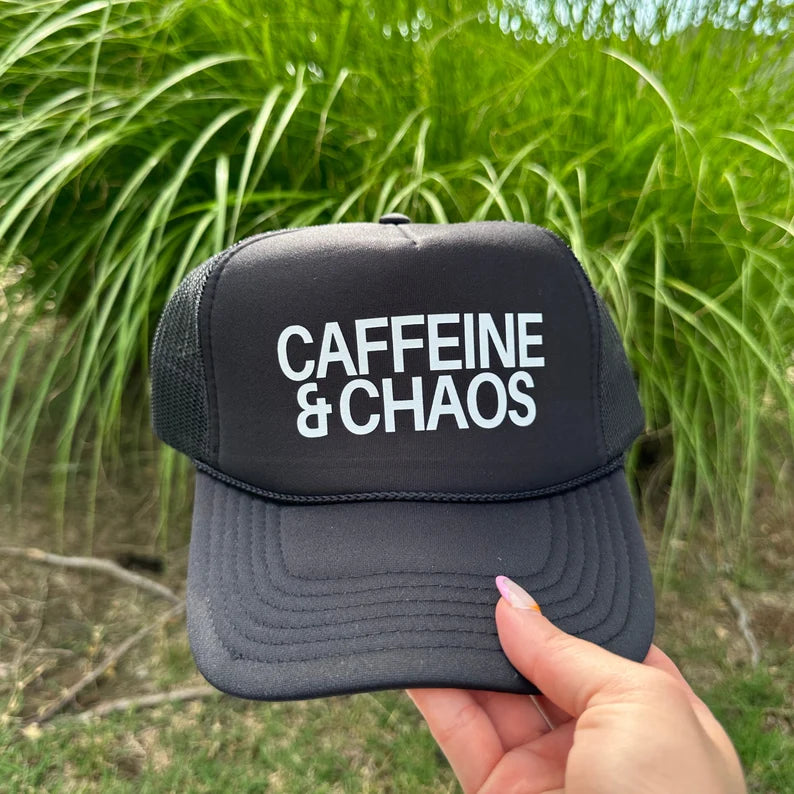 Caffeine And Chaos Trucker Hat