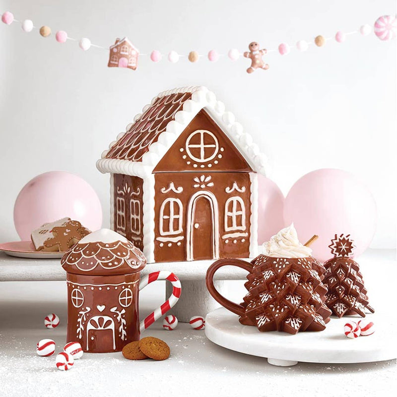 Ceramic Mug - Gingerbread House: Ceramic / 16 oz, 6.5" h