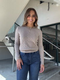Basic Cable Sweater - Taupe