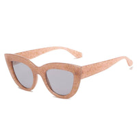 Oversized Cat Eye Chunky Glitter Frame Fashion Sunglasses