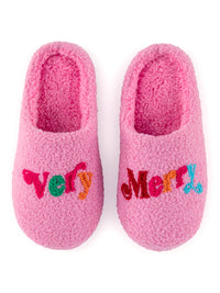 "VERY MERRY" SLIPPERS: L/XL