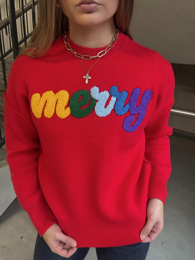 Merry Holiday Sweater - Red