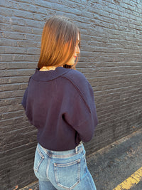 V-Neck Cardigan - Navy