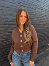 V-Neck Cardigan - Mocha